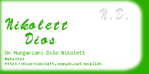 nikolett dios business card